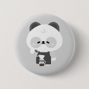 Söt Panda Barista Knapp