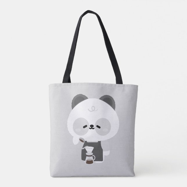 Söt Panda Barista Tygkasse (Baksida)