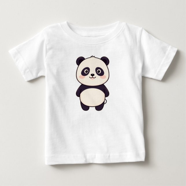Söt Panda Barn T-Shirt – Bedårande Djurdesign (Framsida)
