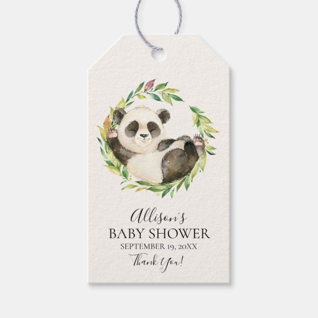 Söt Panda Bear Baby Shower Favor Gift-Märkre Presentetikett (Framsidan)