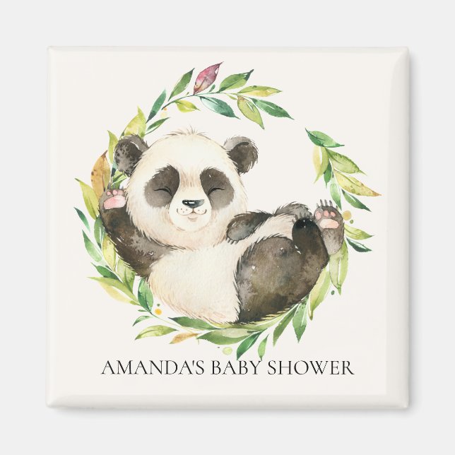 Söt Panda Bear Baby Shower-favoritmagnet Magnet (Framsidan)