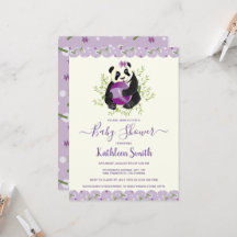 Söt Panda Bear Baby Shower Soft Lilac