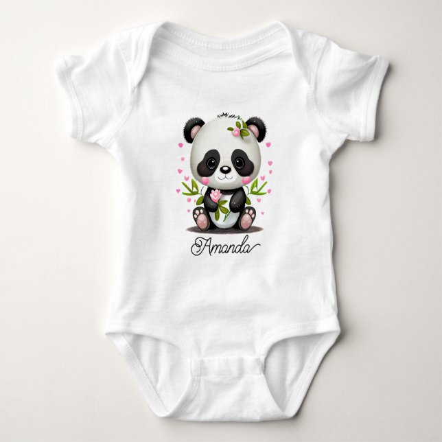 Söt Panda Bebis T Shirt (Framsida)