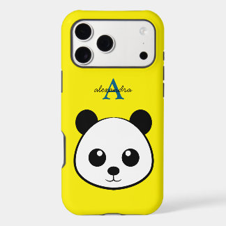 Söt Panda Björn Anpassad Monogram iPhone Fodral