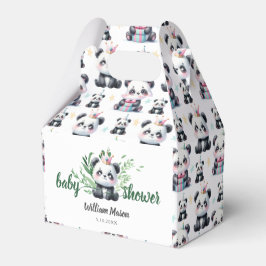 Söt Panda Björn Baby Shower Grönska Presentaskar