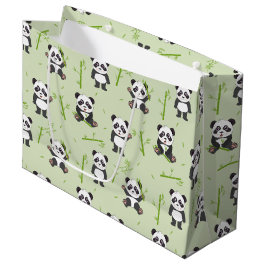 Söt Panda Björn Bambu Kawaii Djur Mönster