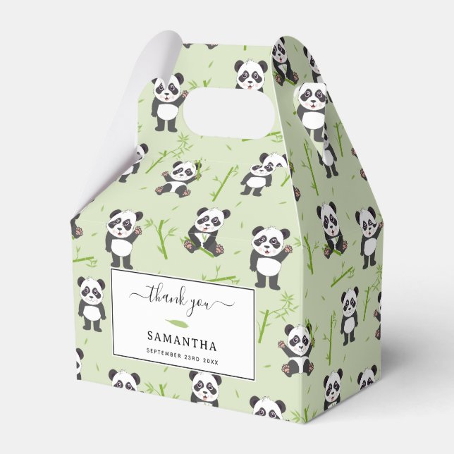 Söt Panda Björn Bambu Kawaii Djur Mönster Presentaskar (Framsidan Sidan)