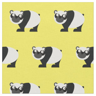 Söt Panda Björn Bebis Barnkammare Gul Tyg