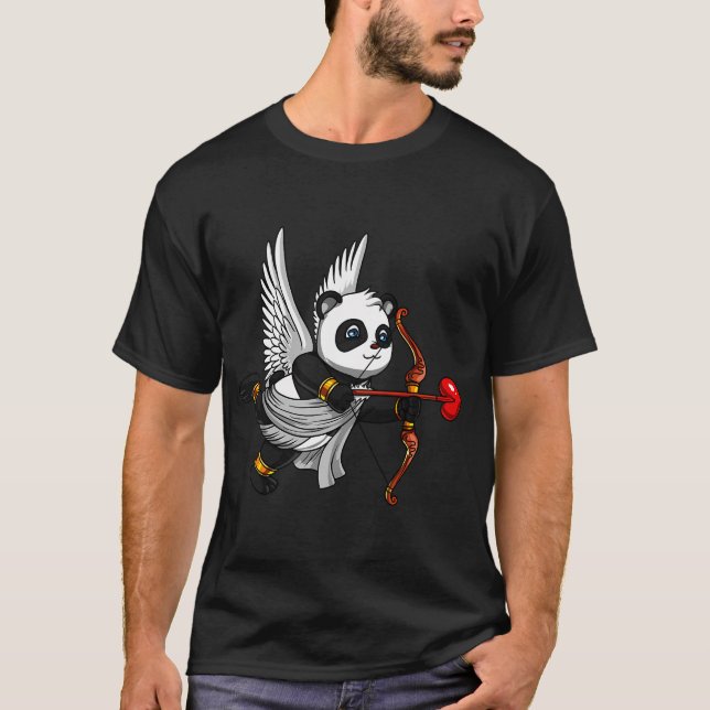 Söt Panda Björn Cupid T Shirt (Framsida)