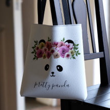 Söt Panda Björn Flicka Vit Personlig Toteväska