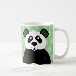 Söt Panda Björn Grön Punkt Kaffemugg