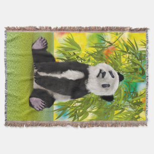 Söt Panda Björn Kawaii Djurälskare Perfekt Present Mysfilt