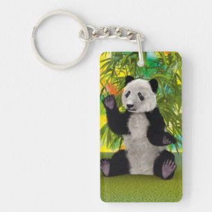Söt Panda Björn Kawaii Djurälskare Perfekt Present Nyckelring