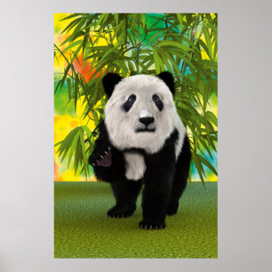 Söt Panda Björn Kawaii Djurälskare Perfekt Present Poster