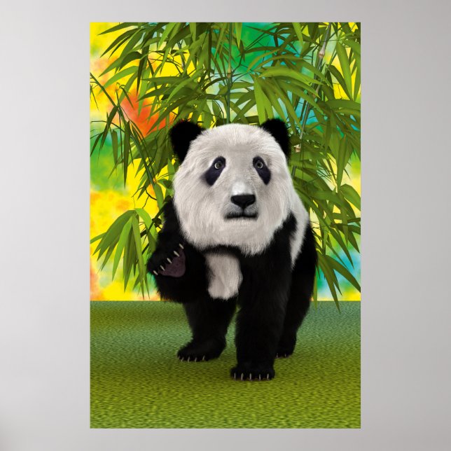 Söt Panda Björn Kawaii Djurälskare Perfekt Present Poster (Framsidan)