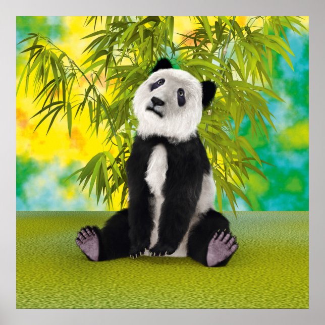 Söt Panda Björn Kawaii Djurälskare Perfekt Present Poster (Framsidan)