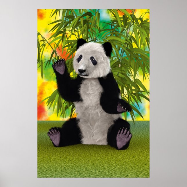 Söt Panda Björn Kawaii Djurälskare Perfekt Present Poster (Framsidan)
