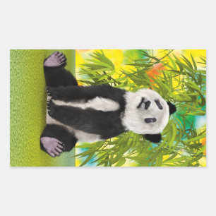 Söt Panda Björn Kawaii Djurälskare Perfekt Present Rektangulärt Klistermärke