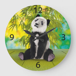 Söt Panda Björn Kawaii Djurälskare Perfekt Present Stor Klocka