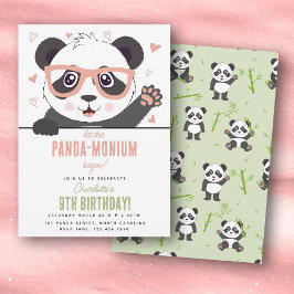 Söt Panda Björn Kawaii Flicks Födelsedagsfest Inbjudningar