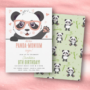 Söt Panda Björn Kawaii Flicks Födelsedagsfest Inbjudningar