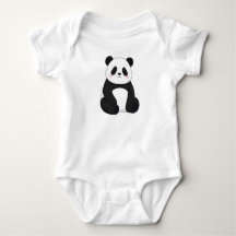Söt Panda Björn Kawaii Svart och Vit