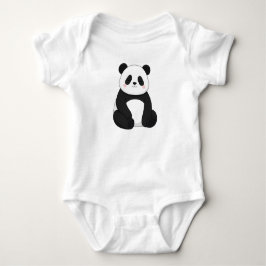 Söt Panda Björn Kawaii Svart och Vit T Shirt