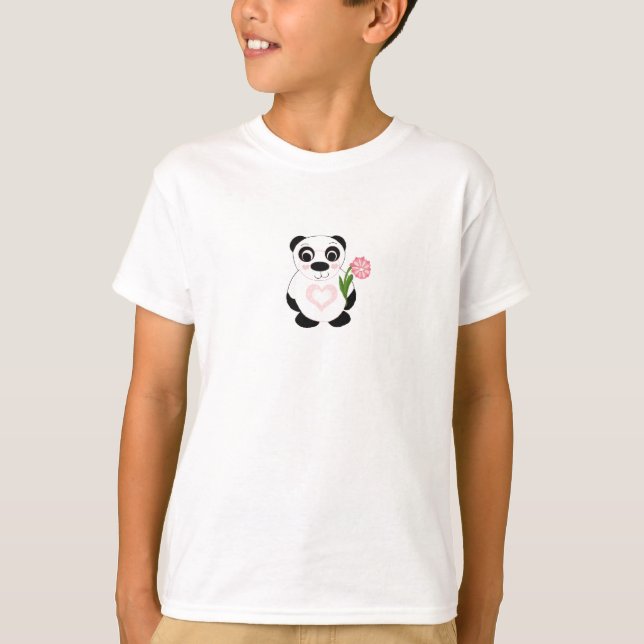 Söt Panda Björn med Blomma Tröja (Framsida)