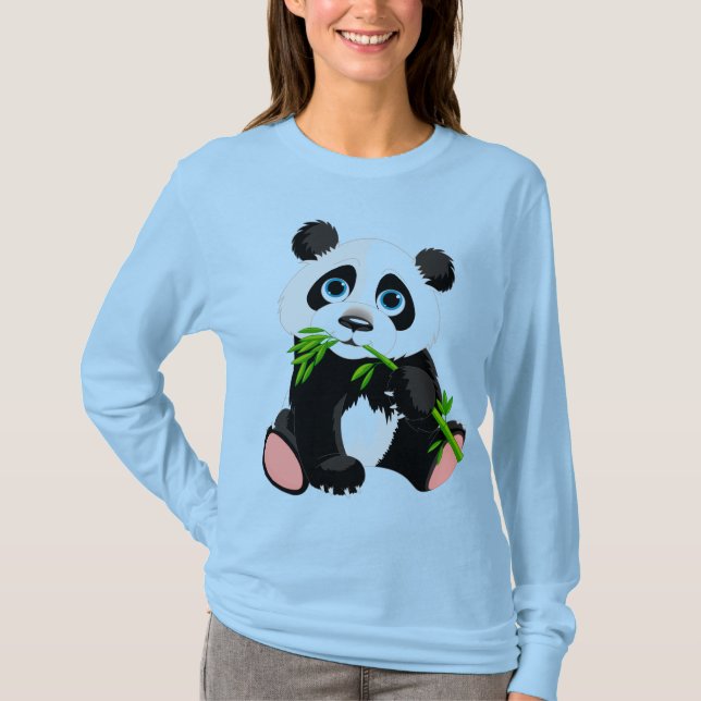 Söt panda björn t shirt (Framsida)
