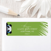 Söt Panda Björn Tropiska Blad Anpassad Retur