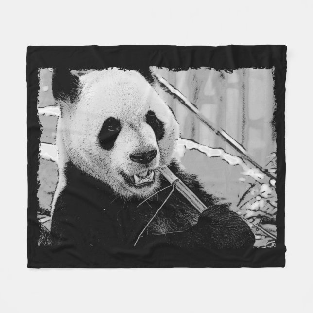 Söt Panda Björnunge Fleecefilt (Framsidan (Horisontell))