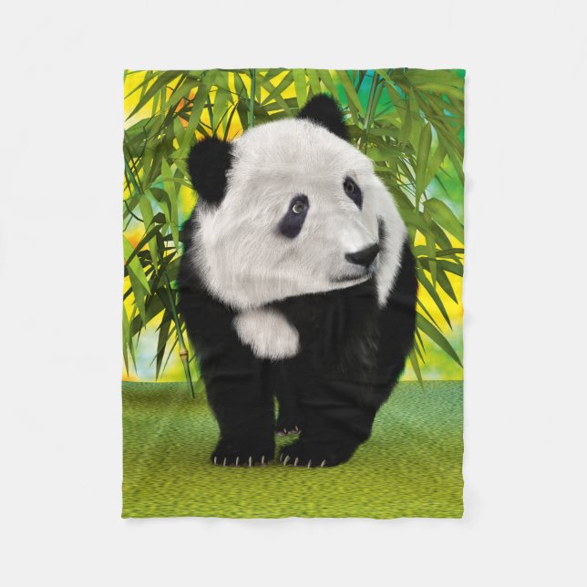 Söt Panda Björnunge Kawaii Djurälskare Present Fleecefilt (Framsidan)