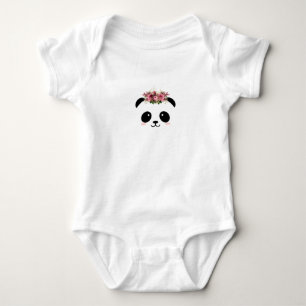 Söt panda blomkrona t shirt