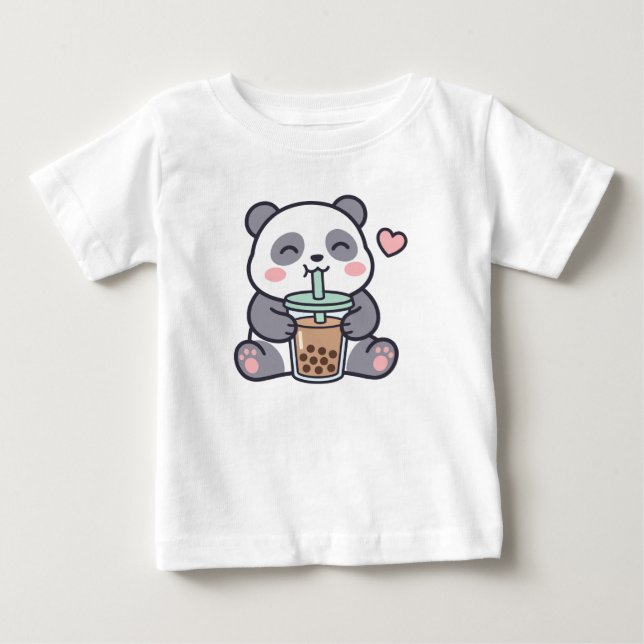Söt Panda Boba Baby T-shirt (Framsida)