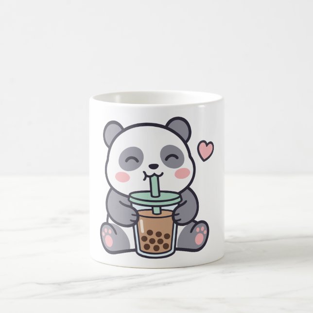 Söt Panda Bubble Tea Klassisk Mugg (Center)