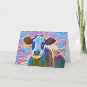 Söt Panda Cow Colorful Art Note Card Kort