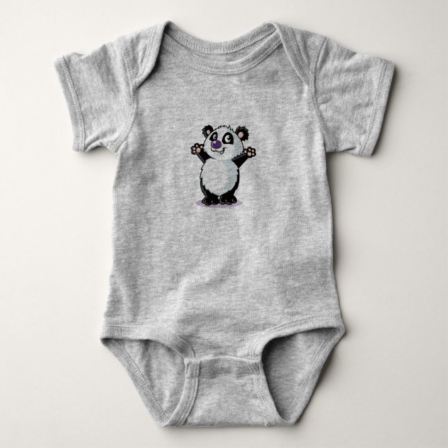 Söt Panda-design Bebis-bodysuit T Shirt (Framsida)