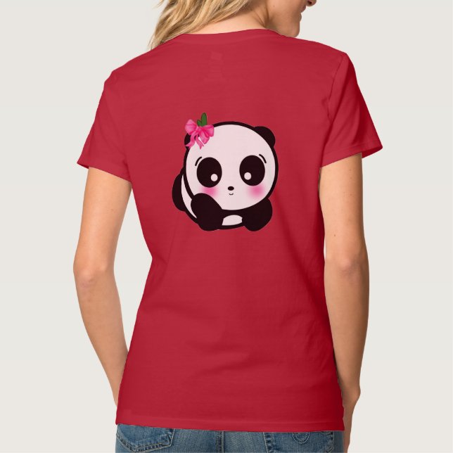 Söt Panda-design T-shirt (Baksida)