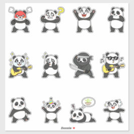 Söt Panda Emoji Klistermärke Paket Klistermärken