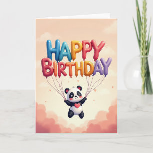 Söt Panda Födelsedagskort Kort