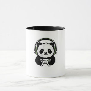 Söt Panda Gamer - Kawaii Spelande Panda med Hörlur Mugg