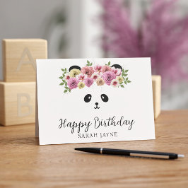 Söt Panda Girl Personlig Grattis på födelsedagen C Kort