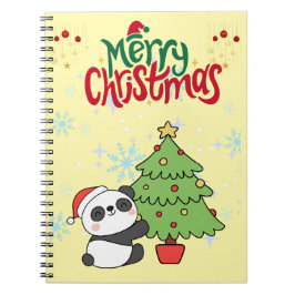 söt panda glad jul anteckningsbok