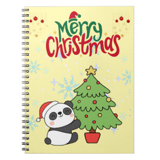 söt panda glad jul anteckningsbok