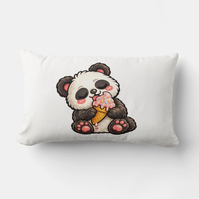 Söt Panda Glass Lumbarkudde (Framsida)