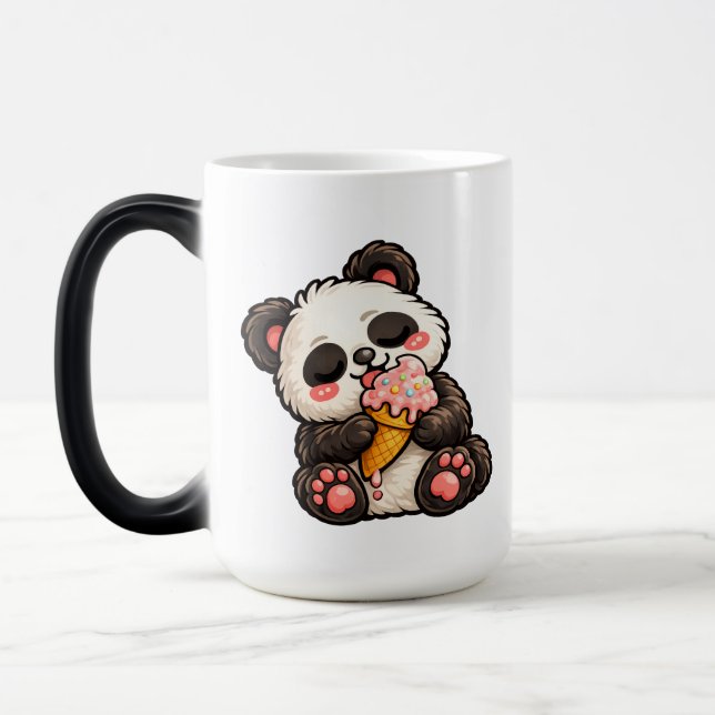 Söt Panda Glass Magisk Mugg (Vänster)