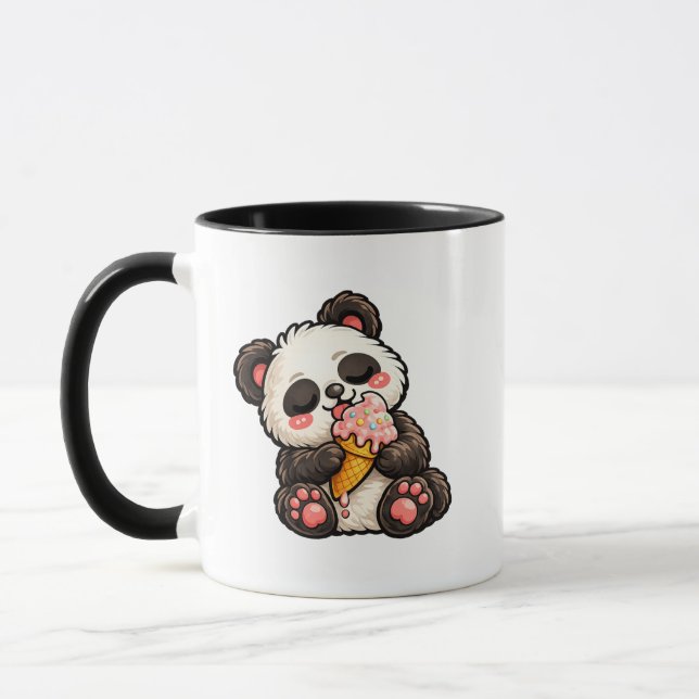 Söt Panda Glass Mugg (Vänster)