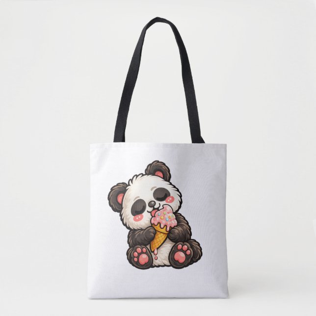 Söt Panda Glass Tygkasse (Framsida)