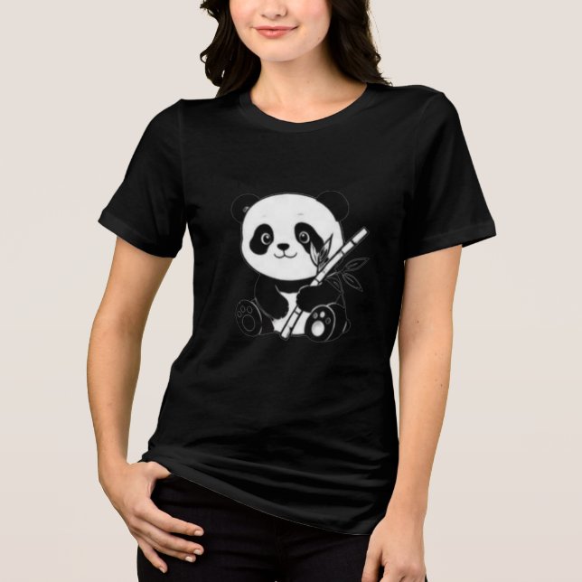 Söt Panda Grafisk Design T Shirt (Framsida)