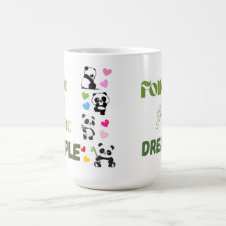 Söt Panda Grafisk T-shirt med Slogan Kaffemugg